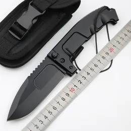1 Stücke Top Qualität ER Survival Taktisches Klappmesser N690 Drop Point Black Blade 6061-T6 Griffmesser mit Nylontasche