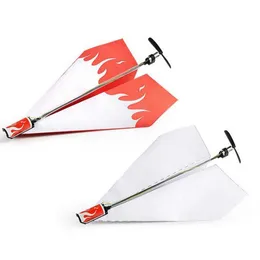 Airplane Rc Folding Paper Model DIY Motor Power Red Rc Plane Power Kids Boy Toy Diecast Airplane Model Toy Air Plane Aircraft 211026