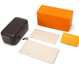 ブランドサングラスボックスイエローケースアイウェアアクセサリー包装ケースクラシックブラウンレザーハードケース
