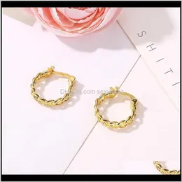 & Hie Drop Delivery 2021 Punk Small Circle Hoop For Women Gold Sier Chain Statement Earrings Jewelry Metal Geometric Fashion Earring Wholesal