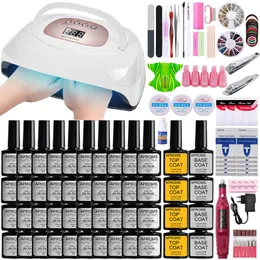 Nail Art Kits Manicure Set Kit Gel Polish Electric Drill Portable UV LED Lamp Dryer Practice