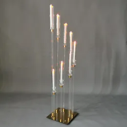 Decor Crystal Candle Holders 8 Heads Table Candelabra Wedding Centerpiece Pillar Stand Road Lead Party Candlesticks Home