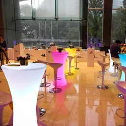 D60xh110cm barbord Uppladdningsbar LED möbler upplyst cocktail vattentät upplyst kaffe KTV fest försörjning dekoration
