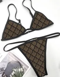 Mode jacquard brev kvinnor bikinis sätter sexig rygglös kvinnor badkläder andas trepunkt damer simma baddräkter kostym