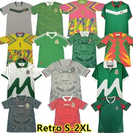 Retro Meksika 1998 Futbol Formaları Kaleci Vintage Futbol Gömlekleri 1986 1994 1995 2006 2010 Yeşil Ev Uzak Beyaz Siyah Kırmızı Blanco H.Sanchez Hernandez En Kalite