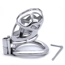 Massage F88 Man Chastity Device Cock Ring med skruvlås Hidden Design Rostfritt Stål Metall Penis Protection Cage för män Vuxen leksak