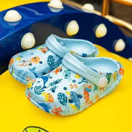 Colorful Fashion Summer Children Garden Clogs Shoes Boys&Girls Beach Sandal Kids Lightweight Breathable Slip On Mules 7 Coloes 211119