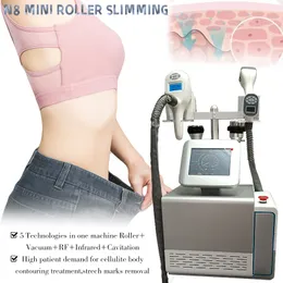 Portable N8 Mini Vela Slim Vacuum Roller RF Kroppsbantning och formningsmaskin med 4 handtag 40kHz Kavitation Celluliter Avlägsnande Skönhetsutrustning