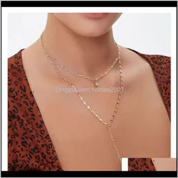 Pendants Jewelryfind benim çift katmanlı alaşım rinestone kolye yaratıcı uzun püskül kadın moda mücevher aessiors kolye kolyeler D