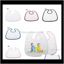 Party Favor SubliMation Blank Bibs Heat Transfer Handkakor Diy Blanks Saliv Handduk Polyester Bomull Burp Tygs Baby Feeding Q CDUOL