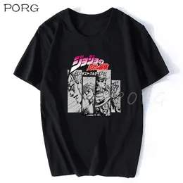 Jojos Bizarre Adventure Vintage Mężczyźni Manga T-shirt Harajuku Streetwear Cotton Camisetas Hombre Vaporwave Japonia Anime Koszula 210714