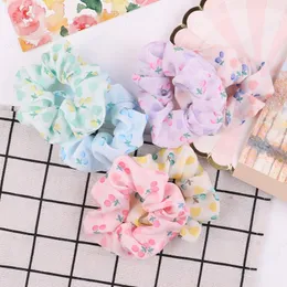 Women Floral Print Scrunchie For Girls Boho Elastic Hair Bands Rubber Ropes Ties Ponytail Holder Headwear Hair Accessories