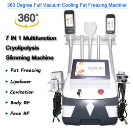 360 graders kryolipolysskryoterapi Lipolerkavitation RF-bantningsmaskin med 3 fettfrysningshandtag