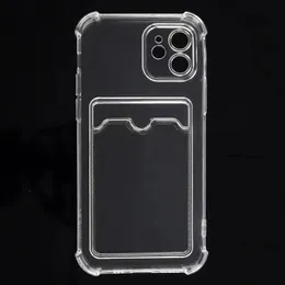 Moda Clear Odporna na wstrząsy Uchwyt na kartę TPU Kieszonkowy Skrzynki telefoniczne Pokrywa dla iPhone X / XR XS / 11 Pro 12 MAX 13 MINI