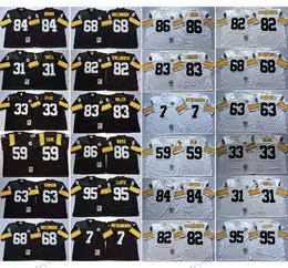 Vintage 31 Shell 33 Hoge 59 Jack Ham Koszulki piłkarskie Hines Ward 63 Dawson 68 Greenwood 82 Stallworth 83 Miller 95 Greg Lloyd 7 Roethlisberger 84 Antonio Brown Jersey