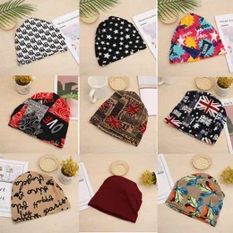 2021 Hats other festive the latest Ins street style printed knitted twist cool pile multifunctional warm hat