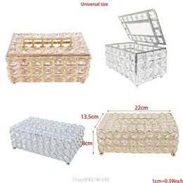 Rectangular Crystal Tissue Box Cover, Decorative Paper Box, Napkin Holder, Holder for Bathroom Dropship 210818