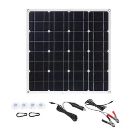 150W 18V MONO Solpanel USB 12V / 5V DC Monokristallin Flexibel laddare för bil RV båtbatteri Vattentät