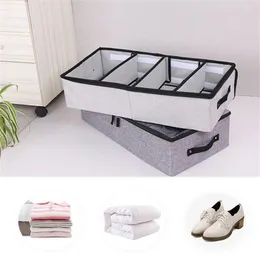 Användbar vikbar förvaringslåda för skor garderob garderob arrangör sock bh underkläder bomullspåse under sängen organizador 210922