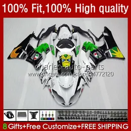 Injektionskropp för Kawasaki Ninja ZX 6R 6 R 636 600 CC 600CC ZX600C 13NO.19 ZX636 ZX6R 09 10 11 12 ZX-636 ZX-6R 2009 2010 2011 2012 ZX600 09-12 OEM Fairing Shark Green