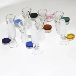 Hookahs Glass Bowls Colorful 14mm and 18mm 2 in 1 Glass Tobacco Bowl Piece Smoking Accessories For Beaker Bongs Nectar