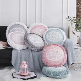 Pillow Case Cotton Embroidered Round Thicken Pillowcase Simple Fashion High Quality Soft Throw For Home/el Decor