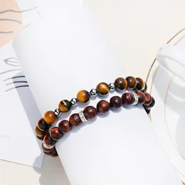 Men Natural Handmade Wooden Vintage Bracelets 8mm Prayer Bead Women Wooden Yoga Jewelry Homme Elastic Bracelet