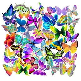 50Pcs Colorful Butterfly Stickers Non-random For Car Bike Luggage Sticker Laptop Skateboard Motor Water Bottle Snowboard wall Decals Kids Gifts
