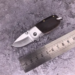 DK035 SO-BA QQ Mini Small Keychain Kniv 440C Blad Röd Skugg Trähandtag High-End Collection Folding Pocket Key