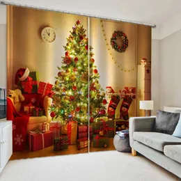 Curtain & Drapes Customized Size Luxury Blackout 3D Window Curtains Christmas Windproof Thickening Fabric