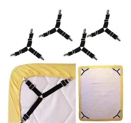 Bed Sheet Fasteners, 4 st Justerbar Triangle Elastic Suspenders Gripper Hållare Strömsklipp för lakan, Madrassöverdrag, Soffa