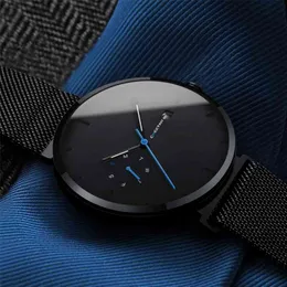 Watch Men Fashion Casual Quartz Watches Waterproof Blue Point Simple Men Wristwatch Male Date Week Clock Relogio Masculino 210517