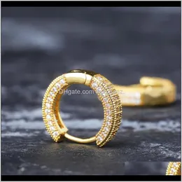 Hie Drop Delivery 2021 Fashion Mens Hoop Earrings Hip Hop Jewelry Womens Sier Iced Out Bling Earring XNVA1