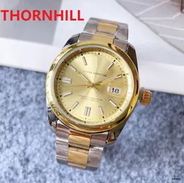 Toppkvalitet Män Klassisk generös Watch 40mm Full Rostfritt Stål Luxury Quartz President Hip Hop Cool Male Gifts Armbandsur Partihandel och detaljhandel