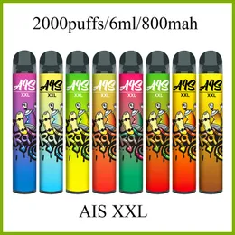 AIS XXL 2000 sbuffi penna vape usa e getta per sigaretta elettronica Dispositivo con batteria da 800 mAh e baccelli da 6 ml