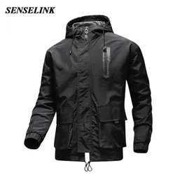 Männer Herbst Winter Plus Größe 5XL Jacke Mit Kapuze Winddicht Lose Sport 100% Nylon Hong Kong Version Werkzeug Wind 211126