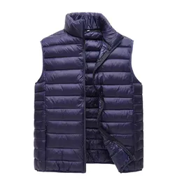 Men's Vests Men Down Cotton Vest Coat Autumn Winter Sleeveless Jacket Fashion Male Gilet Outwear Plus Size Stand Waistcoats Chaleco Hombre