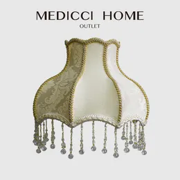 Okładki lampy Odcienie Medicci Home Antyczne ośmiokątne Royal Bell Shade Europejski Kwiatowy żakardowy tkaniny Retro Dekoracyjne do salonu