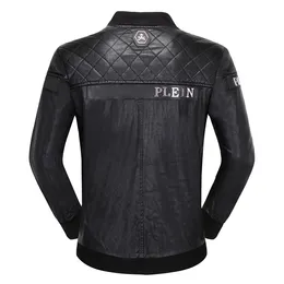 Plein2024 Bear Winter Autumn Men Coat Jacket Slim Faux Leather Potorcycle Pu Jackets Sleeve Ofterwear Coats 84162 WG9H
