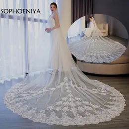 Bridal slöjor Real Picture Casamento Veil 2021 Bröllop Voile de Marie Accessoarer Veu Noiva Velo Novia