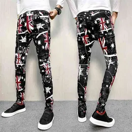 Casual Outdoor Jogger Pants Man Pant Kargo Pantolon Personality Printing Men Sportswear Breathable Streetwear 210715