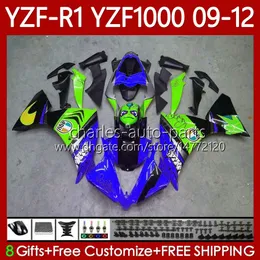 Yamaha YZF-R1 YZF R1 1000 CC YZF-1000 09-12 Mavi Köpekbalığı Vücut 92NO.129 YZF1000 YZF R 1 2009 2010 2011 2012 1000CC YZFR1 09 10 11 12 Motosiklet Fairing