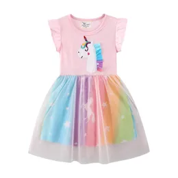 Girls Unicorn Dresses Sleeveless Party Tutu Princess Birthday Cute Children's Clothes Frocks Costume Kids Wear