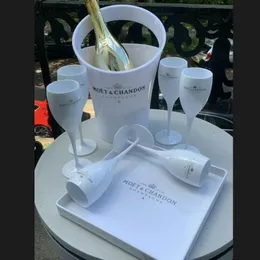 MOET CHANDON EISKÜHLER, CHAMPAGNERFLÖTEN-SET, Champagner-Party-Sets aus weißem Kunststoff