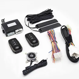 Alarme multifuncional universal para carro de 12V, controle remoto para carro, entrada sem chave, partida do motor, sistema de alarme, botão de partida automático, parada