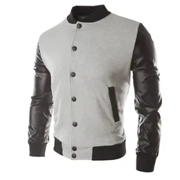Män Boy Baseball Jacket Mode Design Vin Röd S Slim Fit College Varsity Brand Stylish Veste Homme 211214