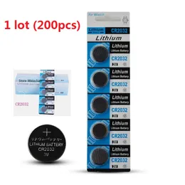 200 pz 1 lotto batterie CR2032 batteria a bottone agli ioni di litio da 3 V CR 2032 pacchetto di carte a moneta agli ioni di litio da 3 Volt