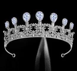 Nakrycia głowy Diamenty błyszczące ślubne tiara crown kryształowe akcesoria do włosów ślubnych nakłady konektowe held -królowe księżniczki