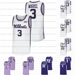 Kansas State Wildcats Jersey Custom Basketball Mark Smith Wade Michael Beasley Markquis Nowell Nijel Pack Mitch