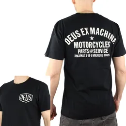 Deus Ex Machina TシャツデマーケスポーツラグジュアリーメンズTシャツラウンドネック半袖コットンティーブラックalphaleteメンズ服